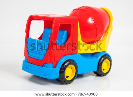 Multicolored toy plastic cars.