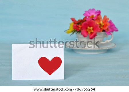 Mothers Day card and flowers