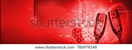 Glowing red Valentines digital composite