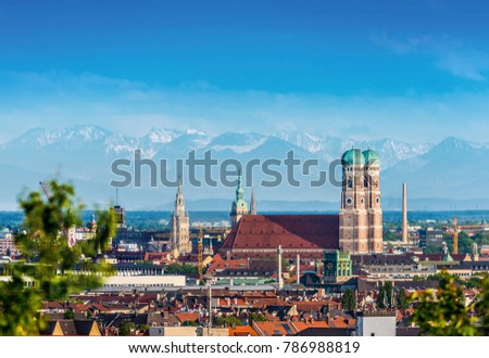 Munich Alps Panorama Royalty-Free Stock Photo #786988819