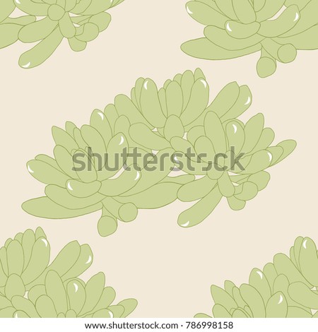 Seamless Pattern with Succulent Plants.