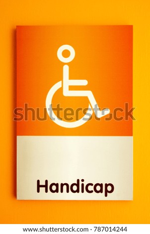 Handicap toilet sign background.