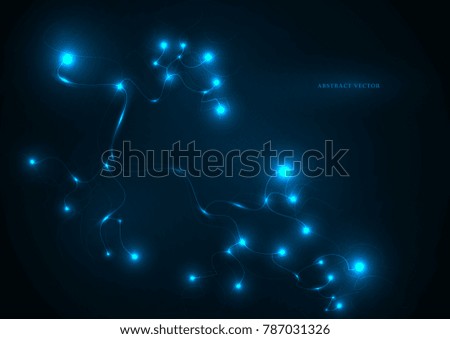 vector background abstract technology communication data Science with bright lights