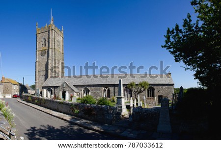 Old church which stands in picturesque Cornish village.