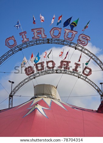 Circus Big Top flying flags of the world