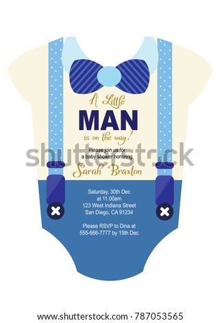 Baby boy shower invitation card