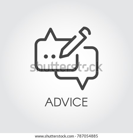 Advice thin line icon. Graphic contour symbol of message bubble with pencil. Interface pictogram for mobile apps, websites, games, social media, instant messengers. Post UI linear label. Vector Royalty-Free Stock Photo #787054885