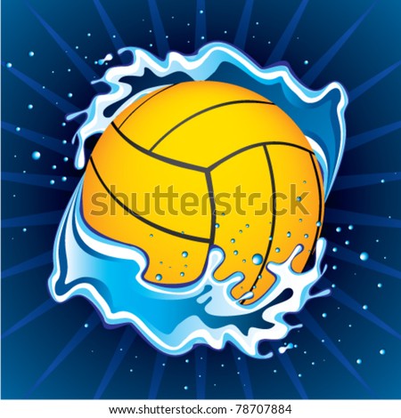 vector illustration of water polo ball