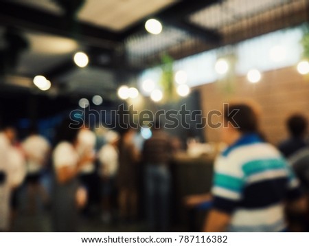Blurred of people at cafe