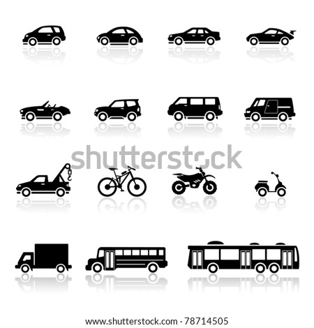 Icons set vehicles