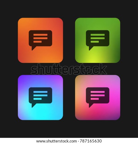Speech bubble four color gradient app icon design