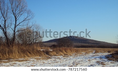 
Beautiful winter field and hills