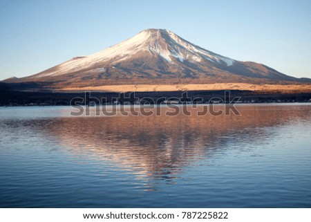 Japan Mt.Fuji Fuji-san from Yamanaka lake World Heritage