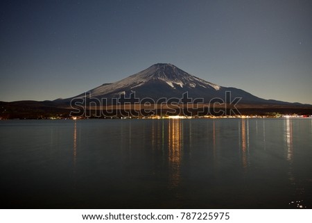 Japan Mt.Fuji Fuji-san from Yamanaka lake World Heritage
