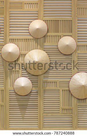 Vietnam's hat on the wooden wall