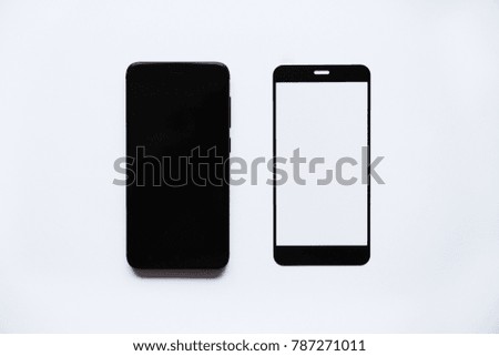 black phone protective glass isolated on white