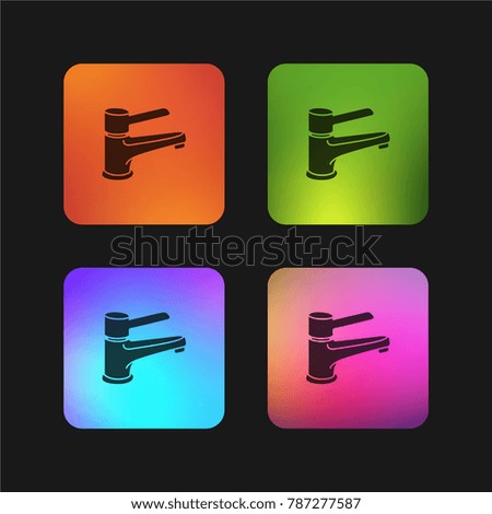 Bathroom tap tool to control water supply four color gradient app icon design