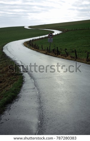  country road  in rainy weather                            