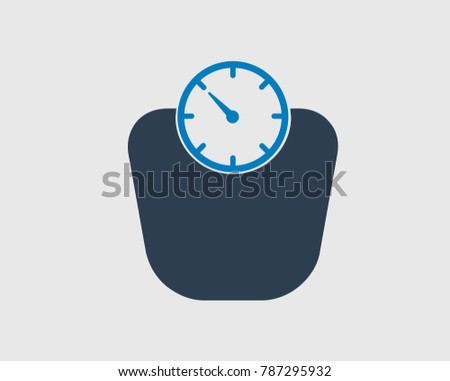 Human Weight scale icon on gray background. 