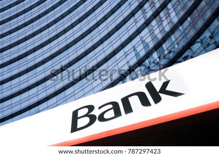 Bank building in a financial center
