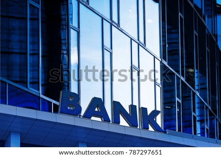 Bank building in a financial center