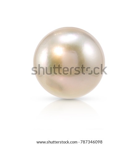 Single white natural oyster pearl with isolated on white background with drop shadow
 Royalty-Free Stock Photo #787346098