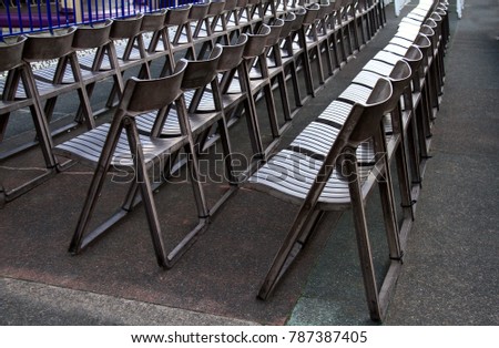 chairs in a row no people stock image and stock photo Royalty-Free Stock Photo #787387405