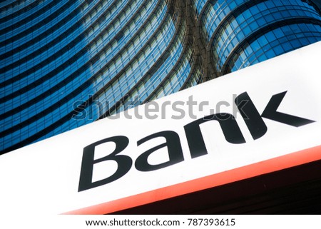 Bank building in a financial district