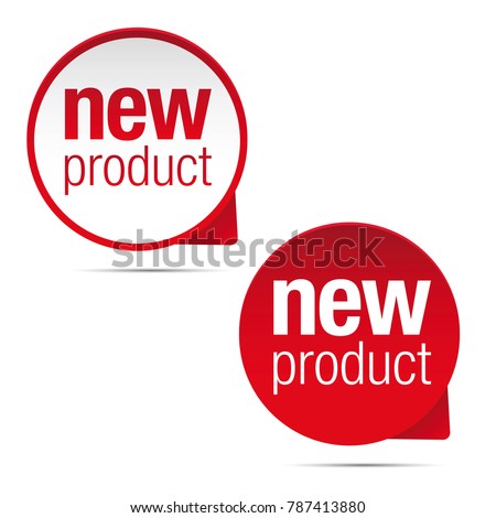 New product label tag sign Royalty-Free Stock Photo #787413880