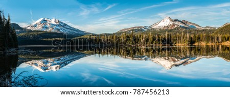 The Sisters and Broken Top Mountains near Bend, Oregon Royalty-Free Stock Photo #787456213