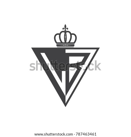 initial two letter half logo triangle black