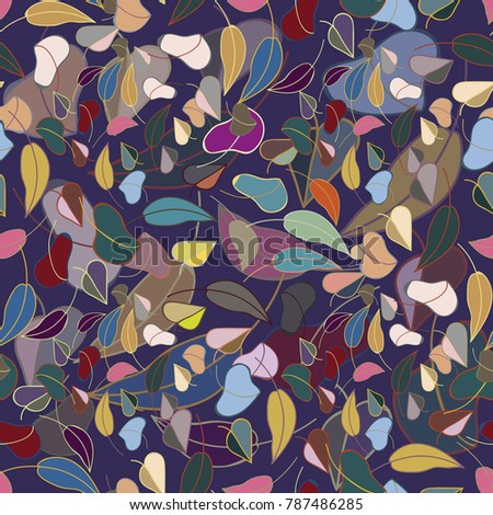 Autumn colored seamless pattern with leaves for texture or background. Royalty-Free Stock Photo #787486285