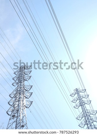 electric wire and  steel towers