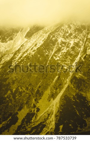 slovakian carpathian mountains in winter. nice day for hiking - vintage film look