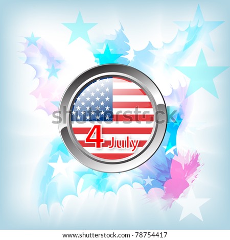 Medal 4 July USA on the color background