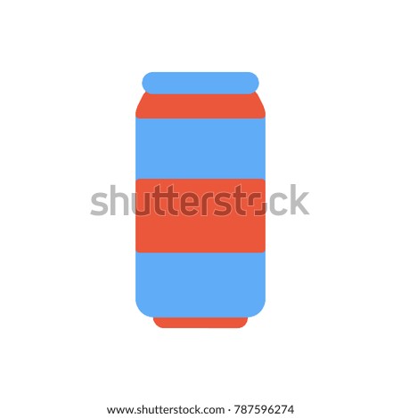 Soda can drinks flat icon