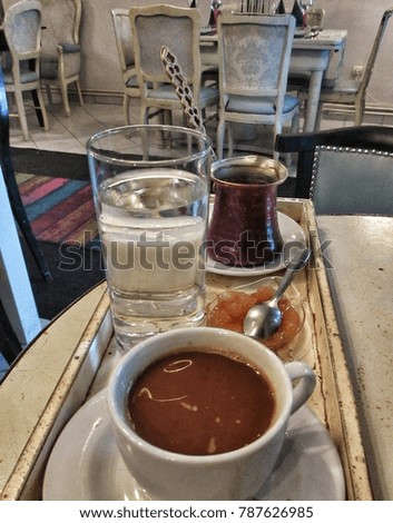 Turkish coffee in the restaurant