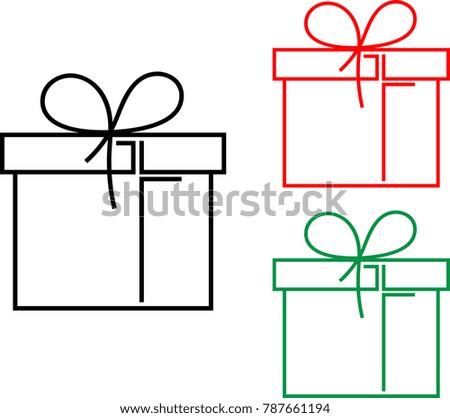 Gift Box, Present Box Raster Art Illustration