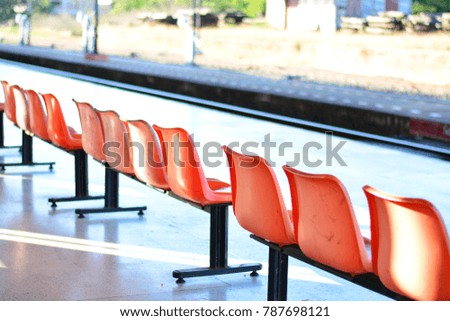 Platform seats for passengers.