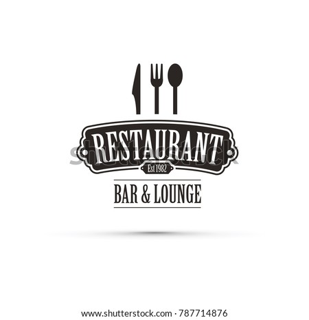 black restaurant logo Royalty-Free Stock Photo #787714876