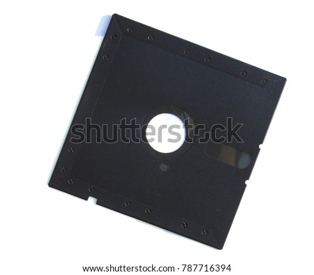 5 25 inch Floppy disk placed side by side flip isolated on white background