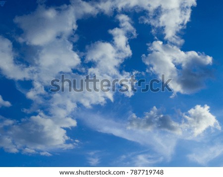 Cloudy Blue Sky in summer, Warsaw, Poland