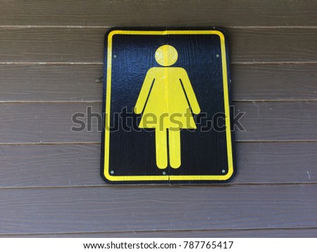 Sign of female toilet