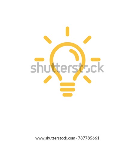 Solution symbol, lamp icon, idea Royalty-Free Stock Photo #787785661