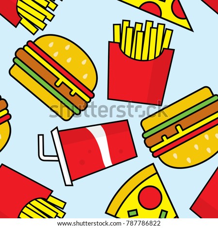 fast food seamless pattern vector file