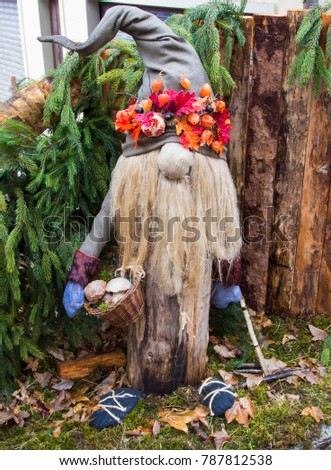 Cute troll with decorated hat