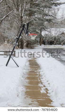 Basketball hoop in the snow