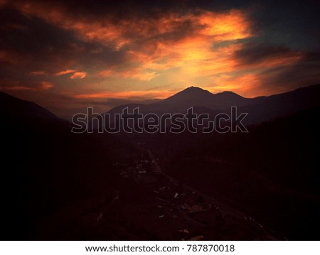 Mountain peak drone picture