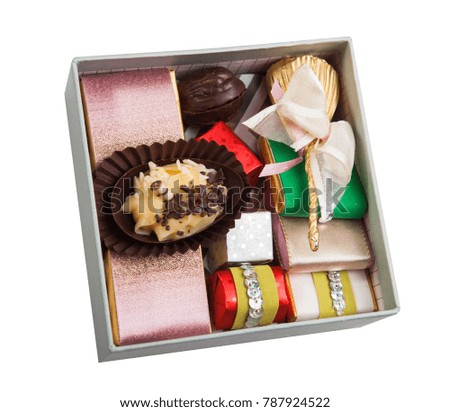 Hand made sweets on box