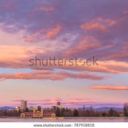Mountain Wave Clouds Light Up the Denver Skyline at Sunrise from